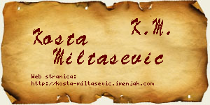 Kosta Miltašević vizit kartica